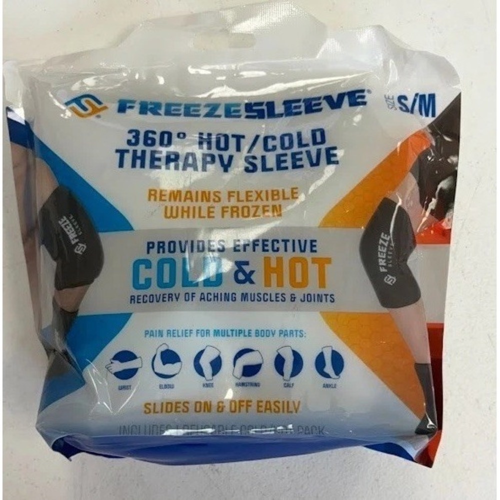 Freeze Sleeve S/M Cold Therapy Compression Pain Relief for Muscles & Joints NEW